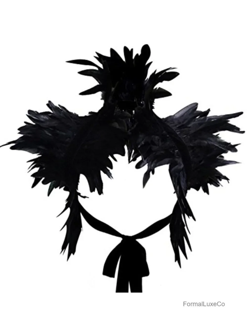 Gothic Real Feather Shrug Shawl Shoulder Wrap Cape Victorian Collar